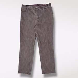 Gloria Vanderbilt Amanda Gray Straight Leg Jeans High Rise Petite 12P